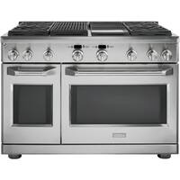 Monogram - 8.3 Cu. Ft. Self-Cleaning Freestanding Double Oven Dual Fuel Convection Range - Stainless steel - Front_Zoom