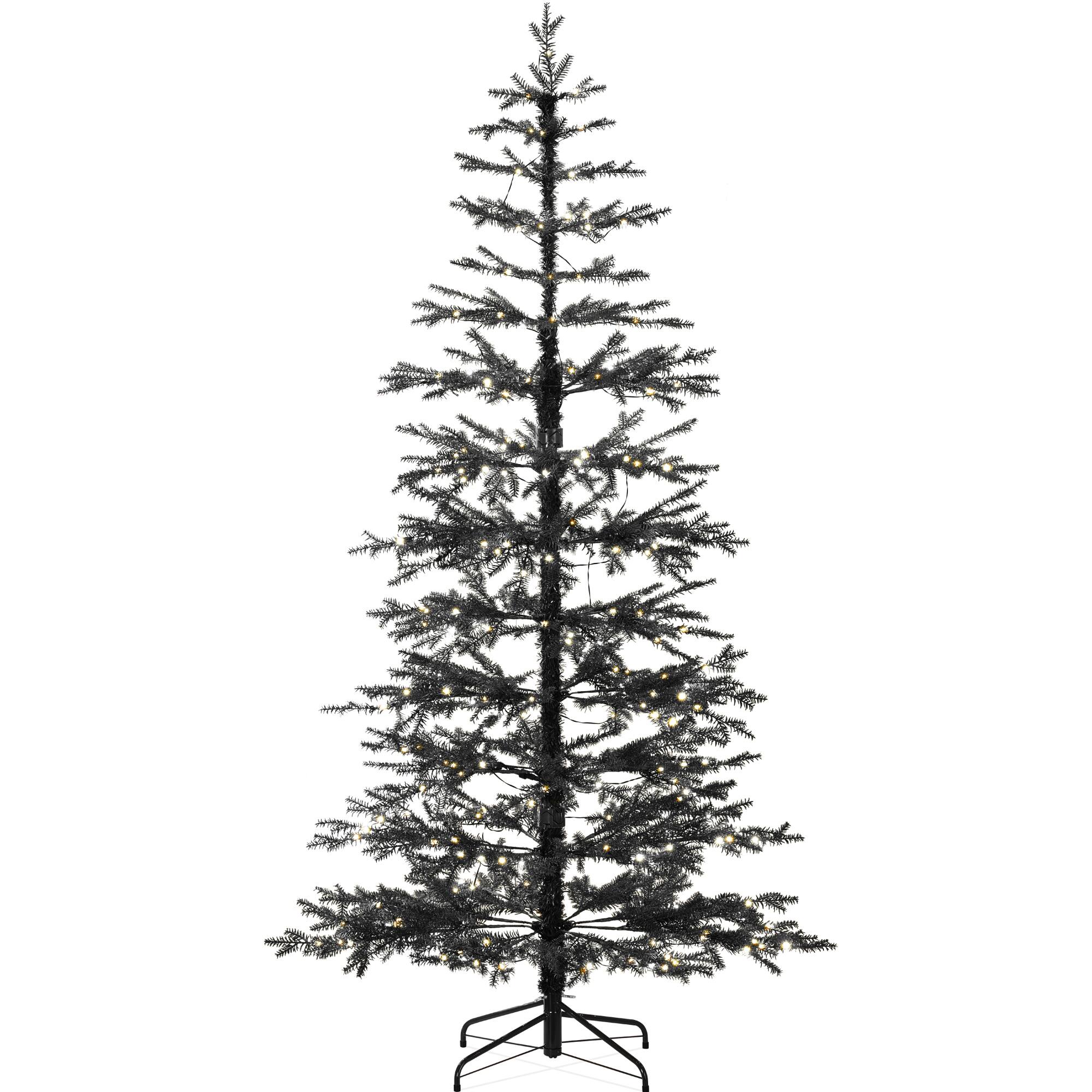 Front. Best Choice Products - Pre-Lit Sparse Christmas Tree w/ 2-in-1 LED Lights, Cordless Connection - Black.