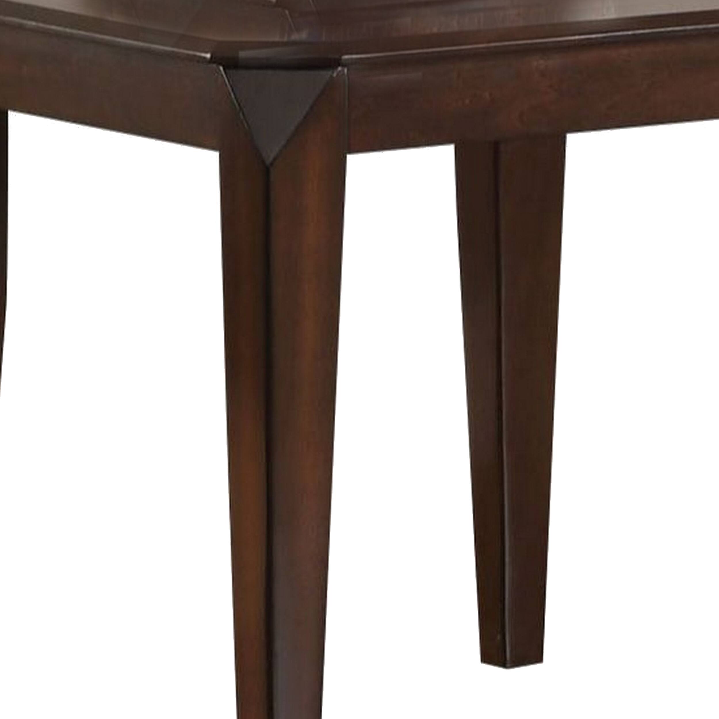 Alt View 1. Manhattan Lane - Wooden End table with Beveled Tapered Legs - Brown.