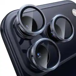 Dteck - For Apple iPhone 17 Pro Max Camera Lens Protectors, Individual Lens Protectors,9H+ Anti-Scratch Tempered Glass Cover - Navyblue