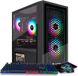 STGAubron - Gaming PC Computer Desktop, Radeon RX 560 4Ghz, Intel Core I5-9400F up to 4.3G, 16G DDR4, 512G SSD, Win11 Home - Black