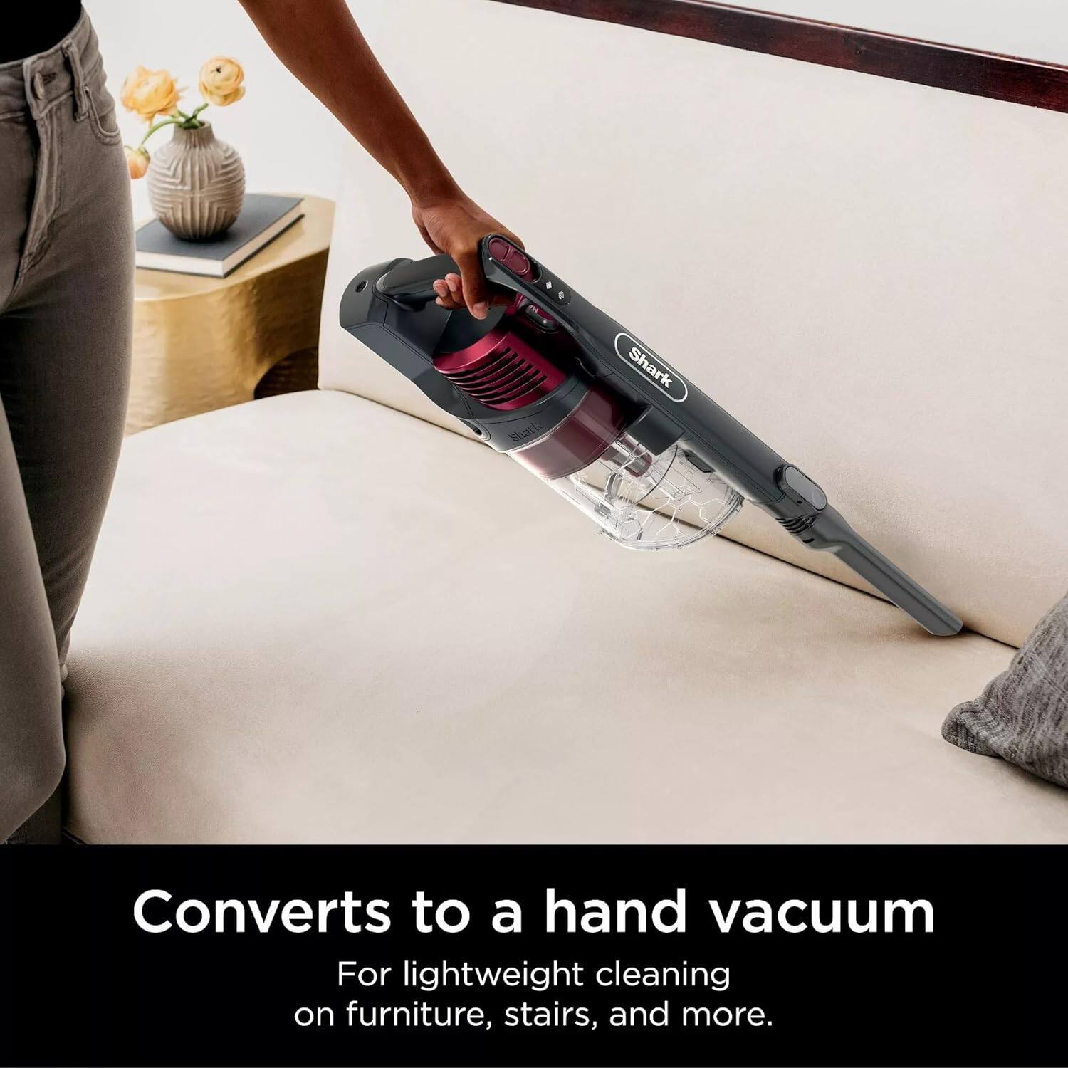 Shark Shark Converts to a hand vacuum For lightweight cleaning on furniture, stairs, and more.