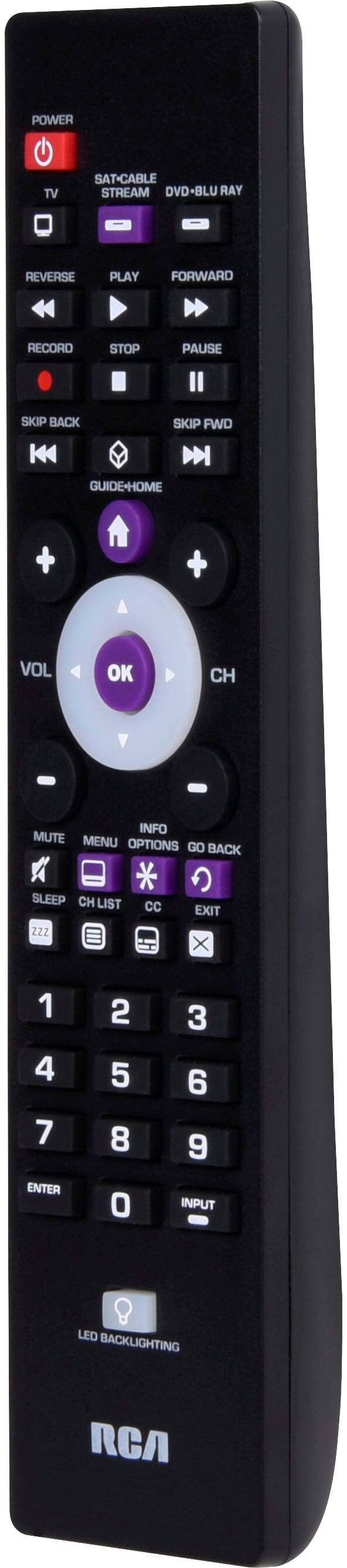 Left. RCA - 3-Device Backlit Universal Remote - Black.