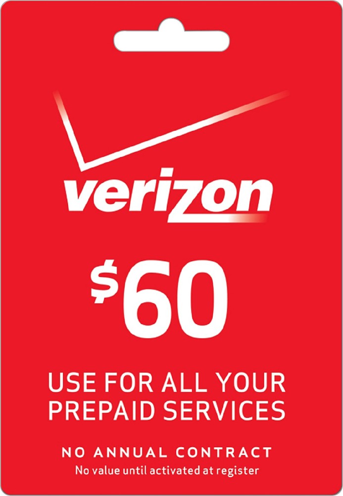 Best Buy: Verizon Prepaid $60 Prepaid Top-Up Card VERIZON $60