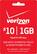 Front. Verizon Prepaid - $10 Prepaid Top-Up Data Add-On Card.