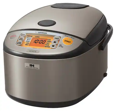 Angle. Zojirushi - 10-Cup Rice Cooker - Stainless Dark Gray.