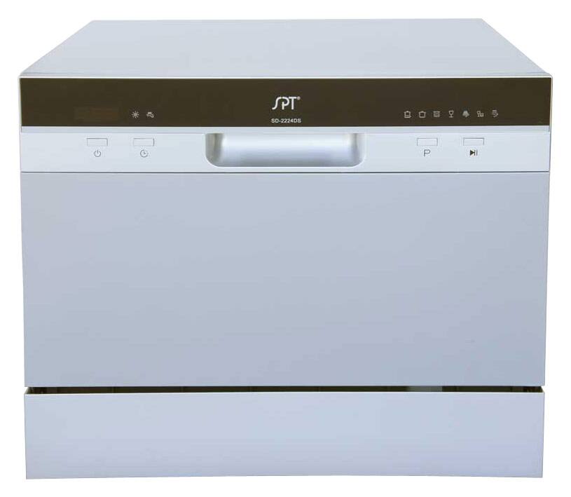 Front. SPT - 22" Tabletop Portable Dishwasher - Silver.