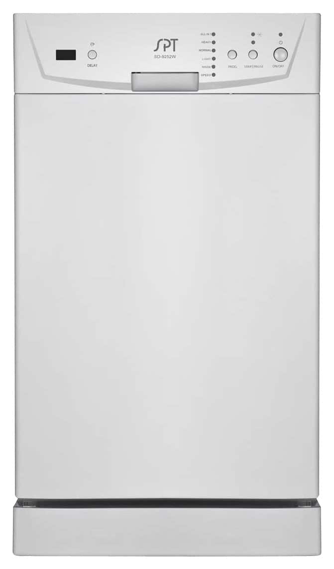 Front. SPT - 18" Front Control Built-In Dishwasher with Stainless Steel Tub - White.