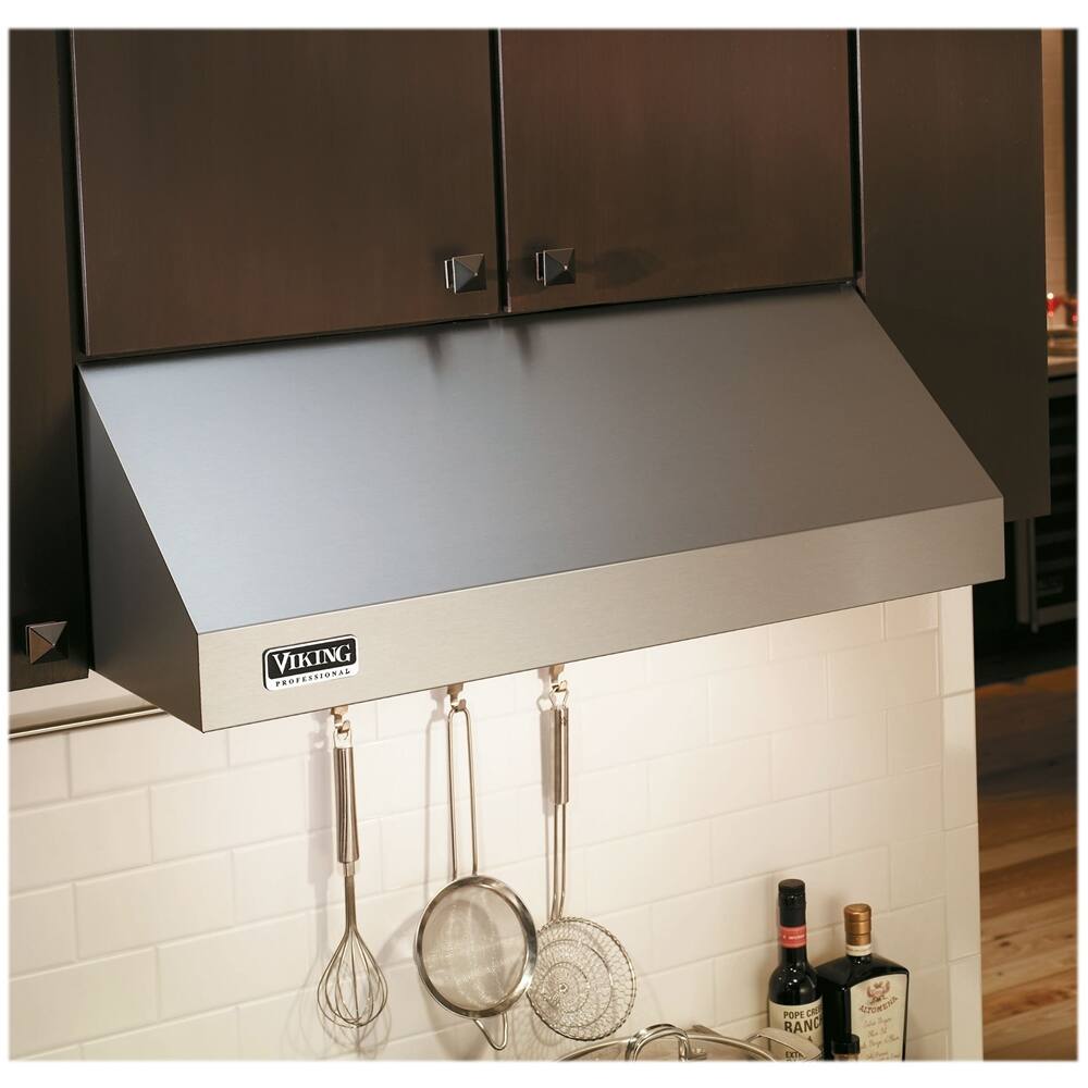 Left. Viking - Professional 5 Series 36" Range Hood - Stainless steel.