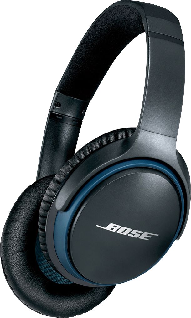 Left View: Bose - SoundLink II Wireless Over-the-Ear Headphones - Black