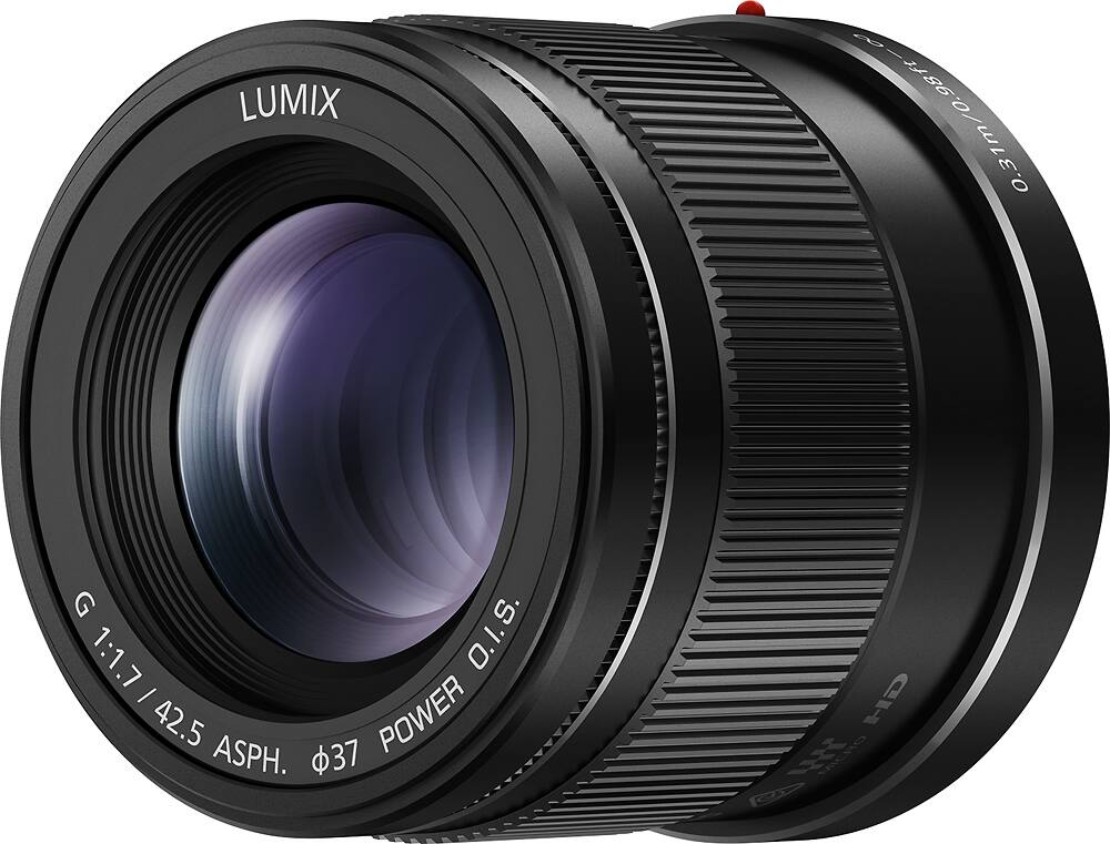 Angle. Panasonic - Lumix 42.5mm f/1.7 G ASPH. Optical Telephoto Lens For Micro Four Thirds - Black.