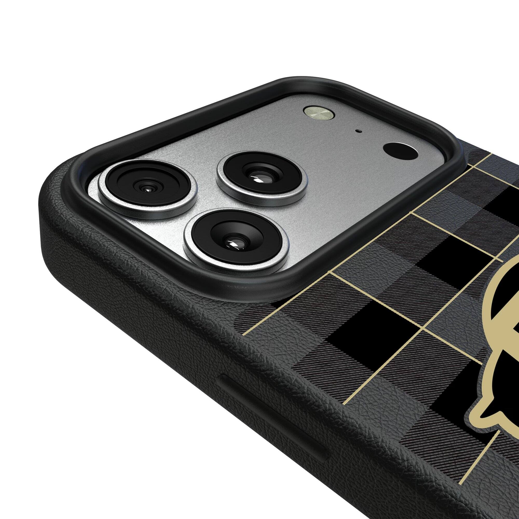 Alt View 2. Keyscaper - Colorado Buffaloes Plaid Magnetic Bump iPhone Case - 17 - Black.