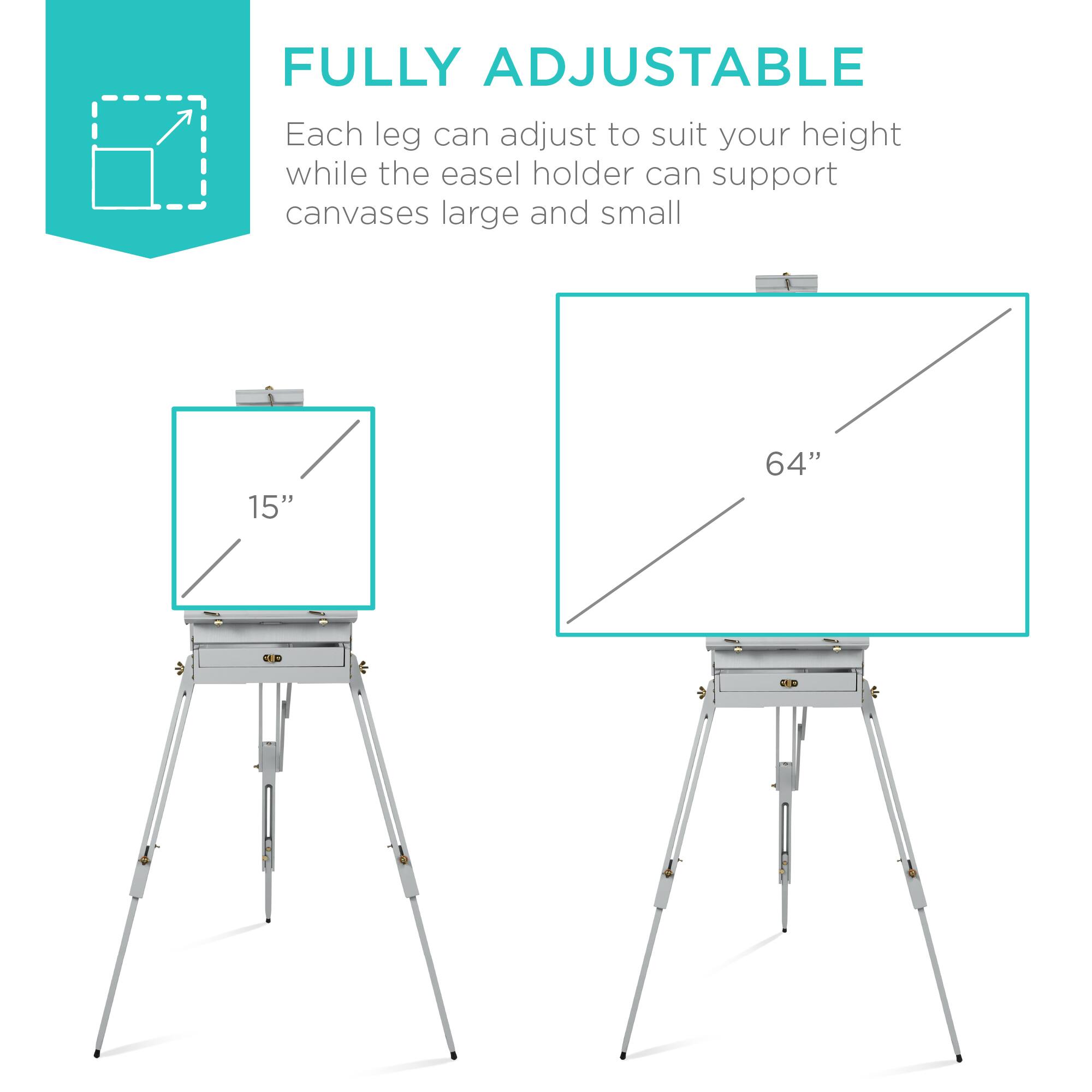 FULLY ADJUSTABLE

Each leg can adjust to suit your height while the easel holder can support canvases large and small

15"

64"