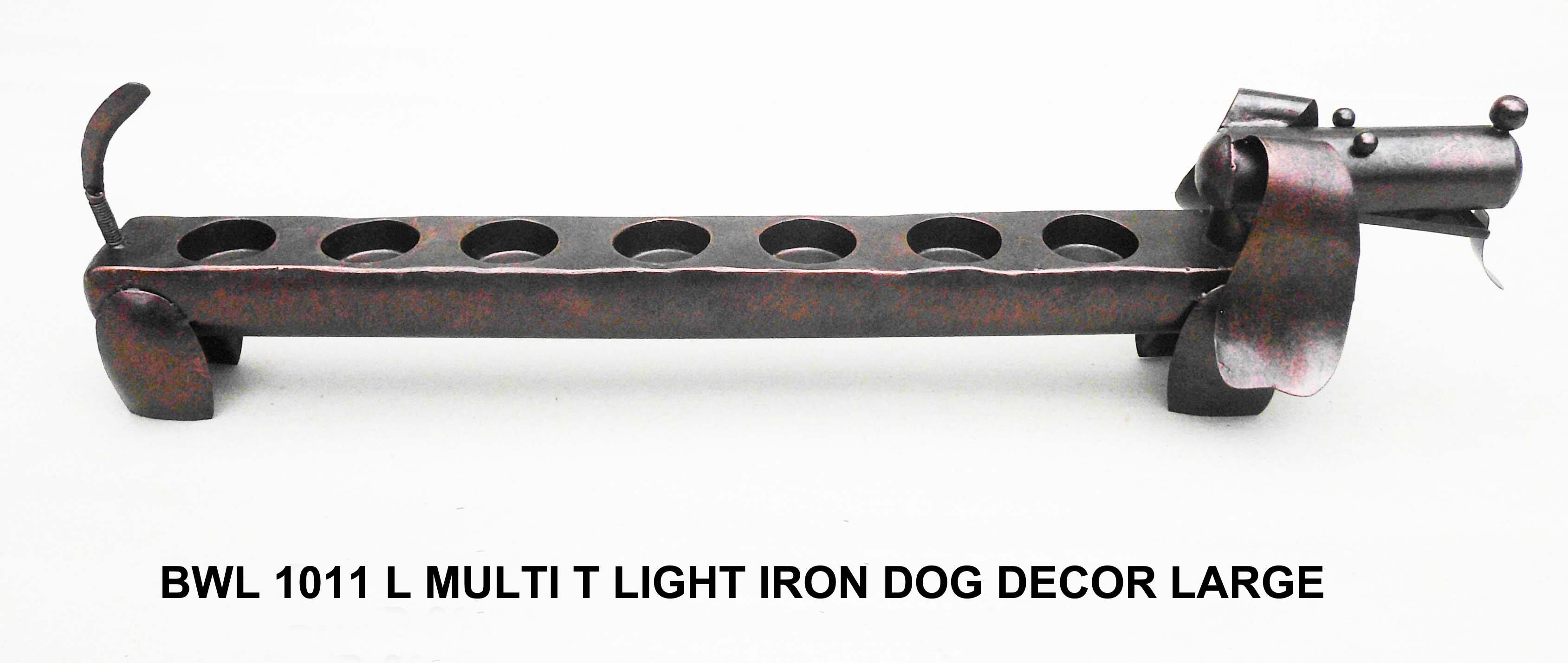 Dart - Multi T-light Iron Dog Decor Large - Brown