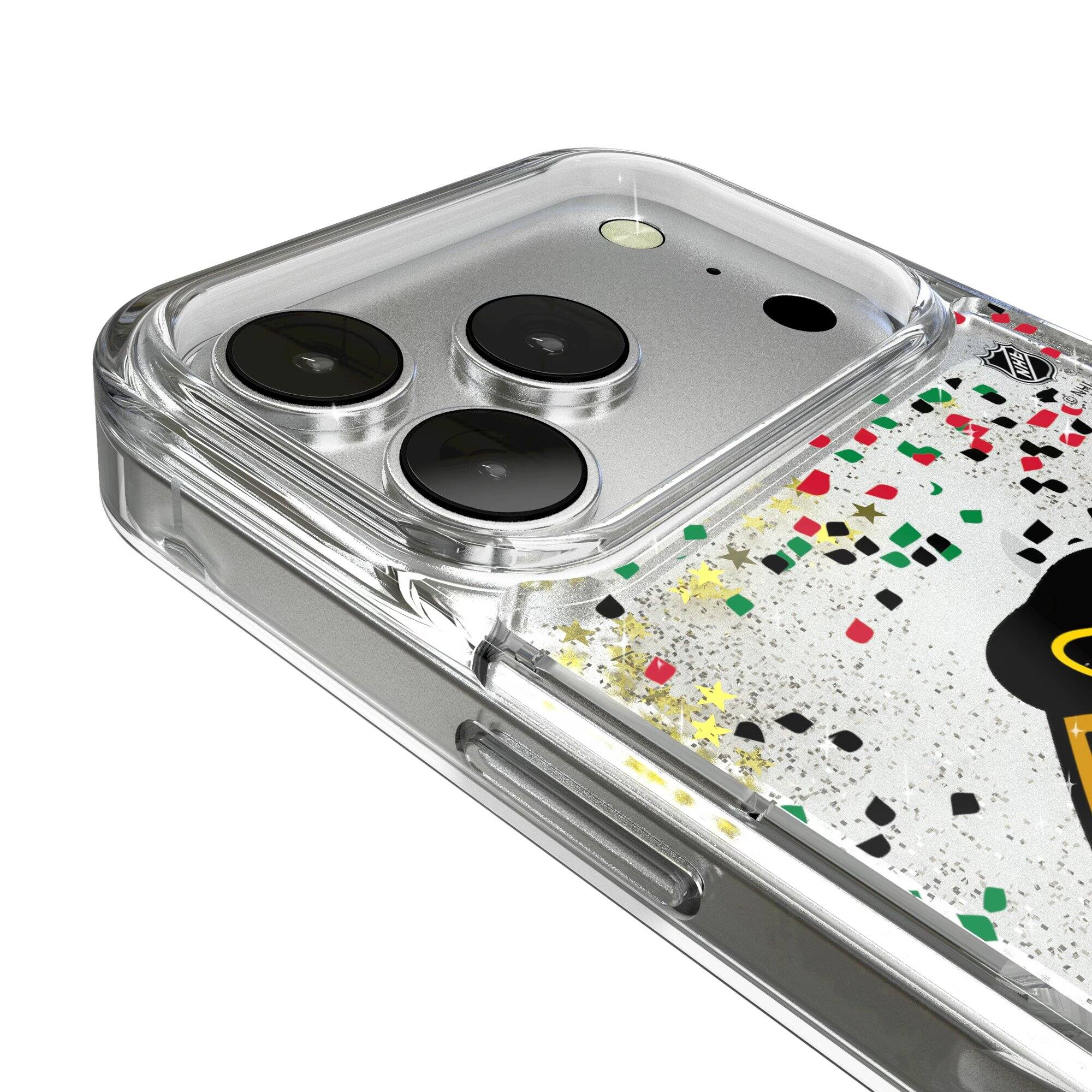 Alt View 2. Keyscaper - Chicago Blackhawks iPhone Confetti Glitter Case - 13 Pro Max - Multicolor.