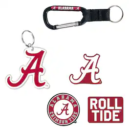 WinCraft - Alabama Crimson Tide 5-Pack Key Ring and Fridge Magnet Set - Multicolor