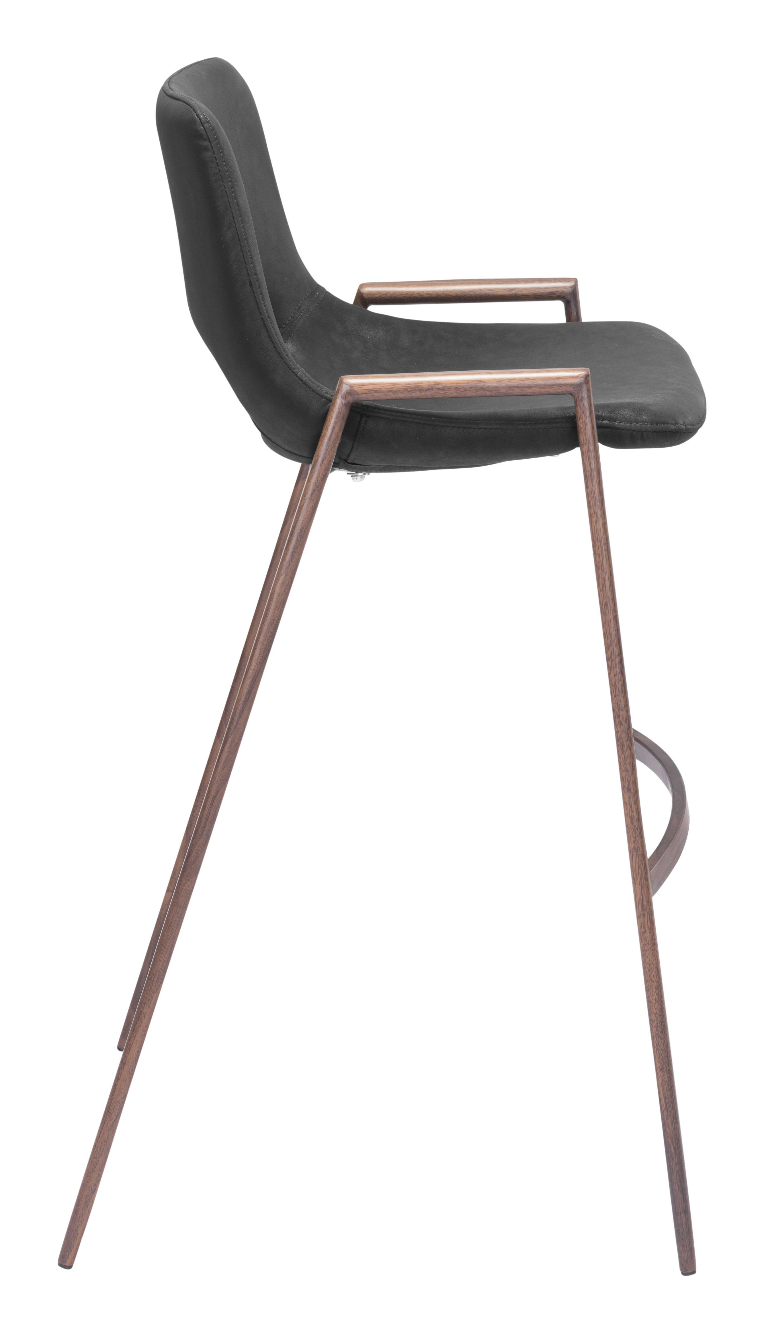 Back. Hivvago - Desi Barstool (Set of 2) Black & Walnut - Black & Walnut.