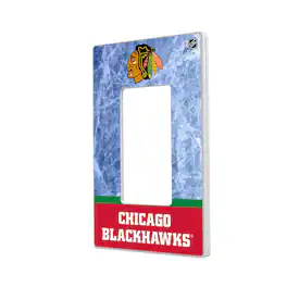 Keyscaper - Chicago Blackhawks Wordmark Single Rocker Lightswitch Plate - Multicolor