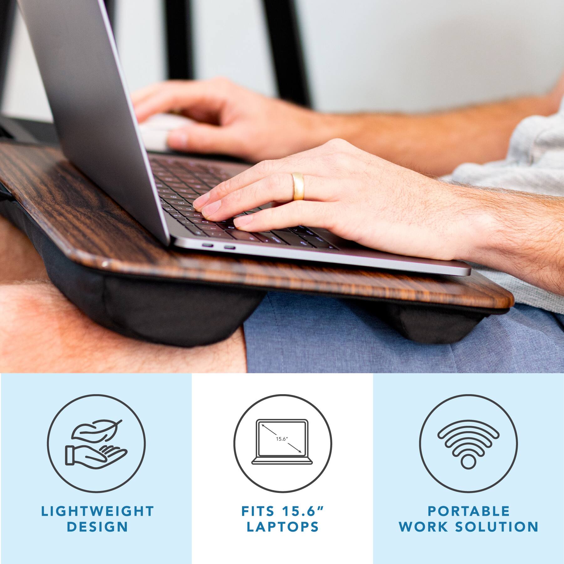 15.4" LIGHTWEIGHT DESIGN FITS 15.6" LAPTOPS PORTABLE WORK SOLUTION

- LIGHTWEIGHT DESIGN
- FITS 15.6" LAPTOPS
- PORTABLE WORK SOLUTION