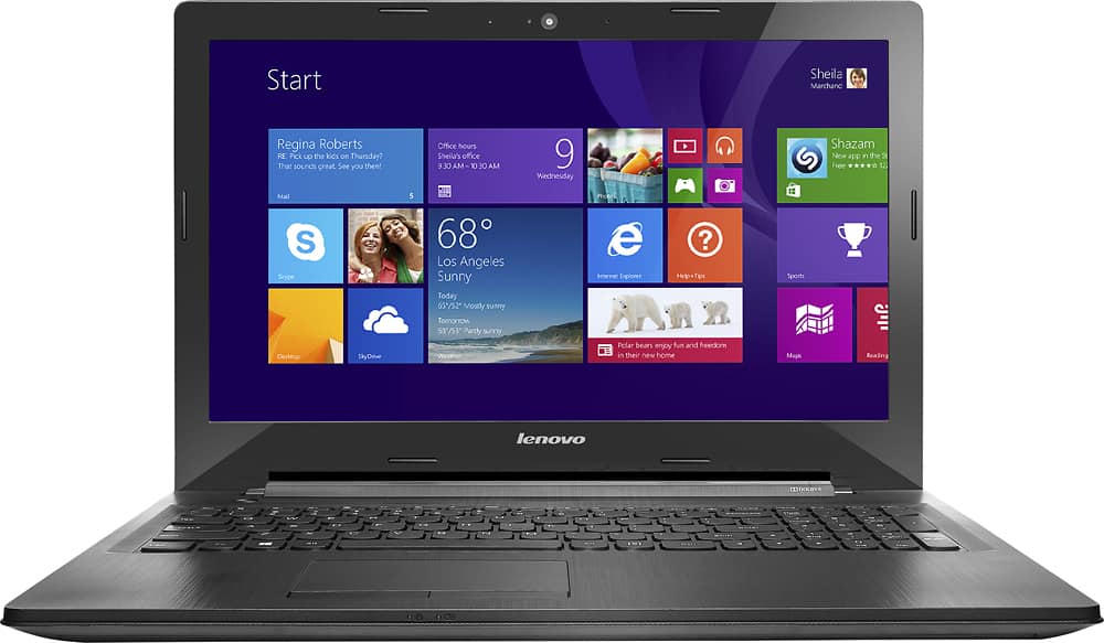 Front. Lenovo - Geek Squad Recertified Refurbished 15.6" Laptop - AMD A6-Series - 4GB Memory - 1TB Hard Drive - Black.
