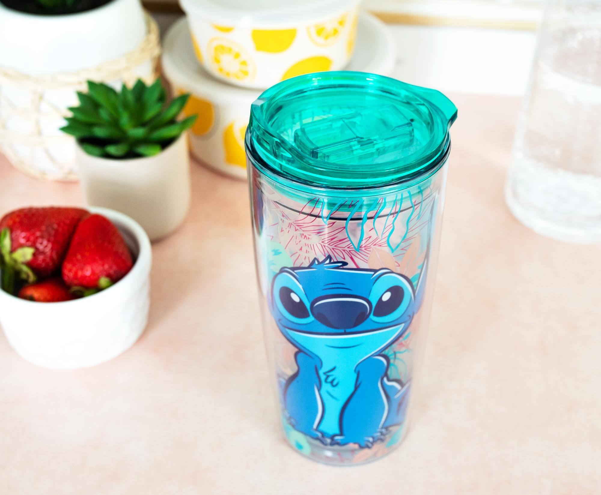 Alt View 2. Silver Buffalo - Disney Lilo & Stitch Travel Tumbler with Slide Close Lid | Holds 20 Ounces - Blue.