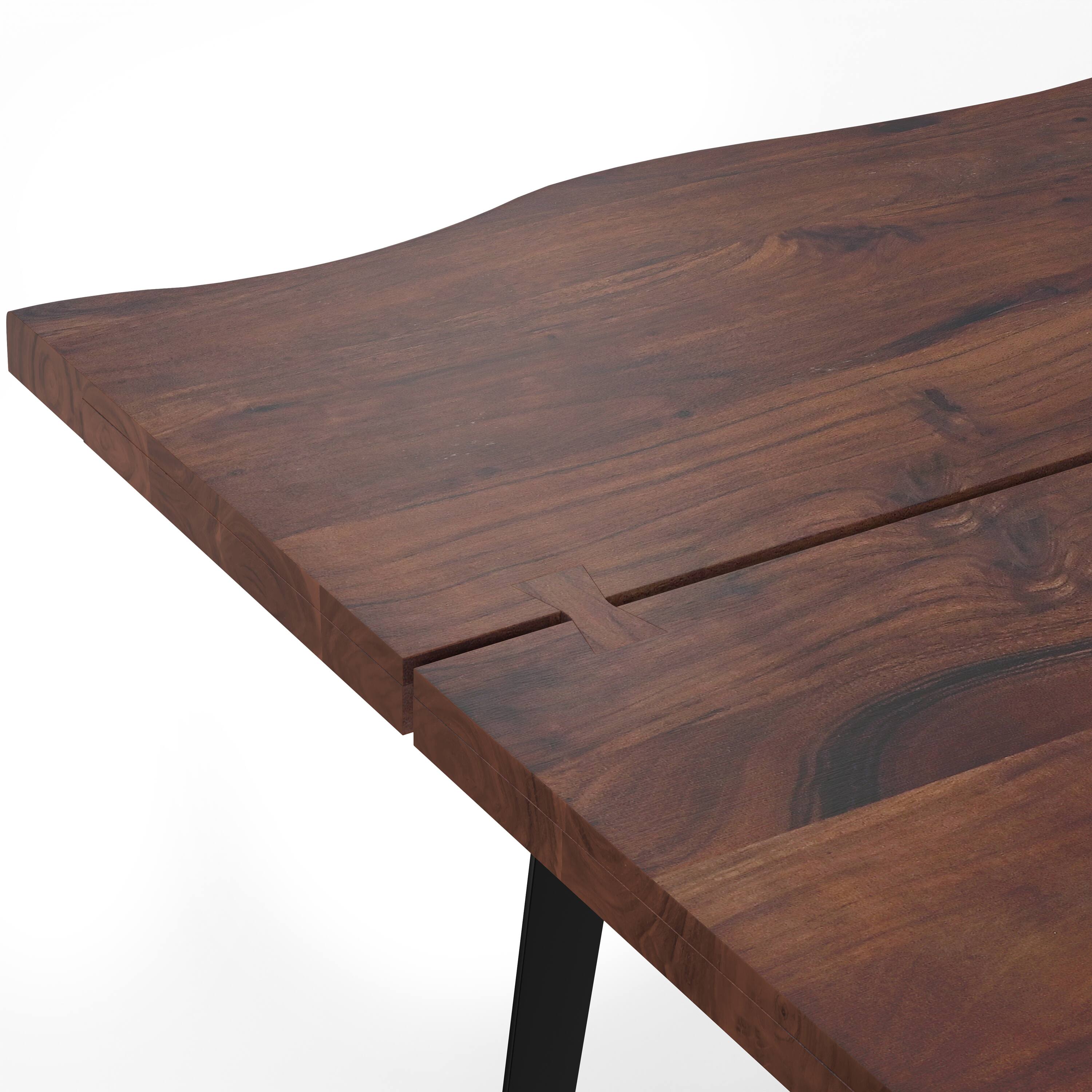 Alt View 6. Simpli Home - Delta 72 inch x 36 inch Rectangle Modern Industrial Dining Table in Dark Walnut - Dark Walnut.