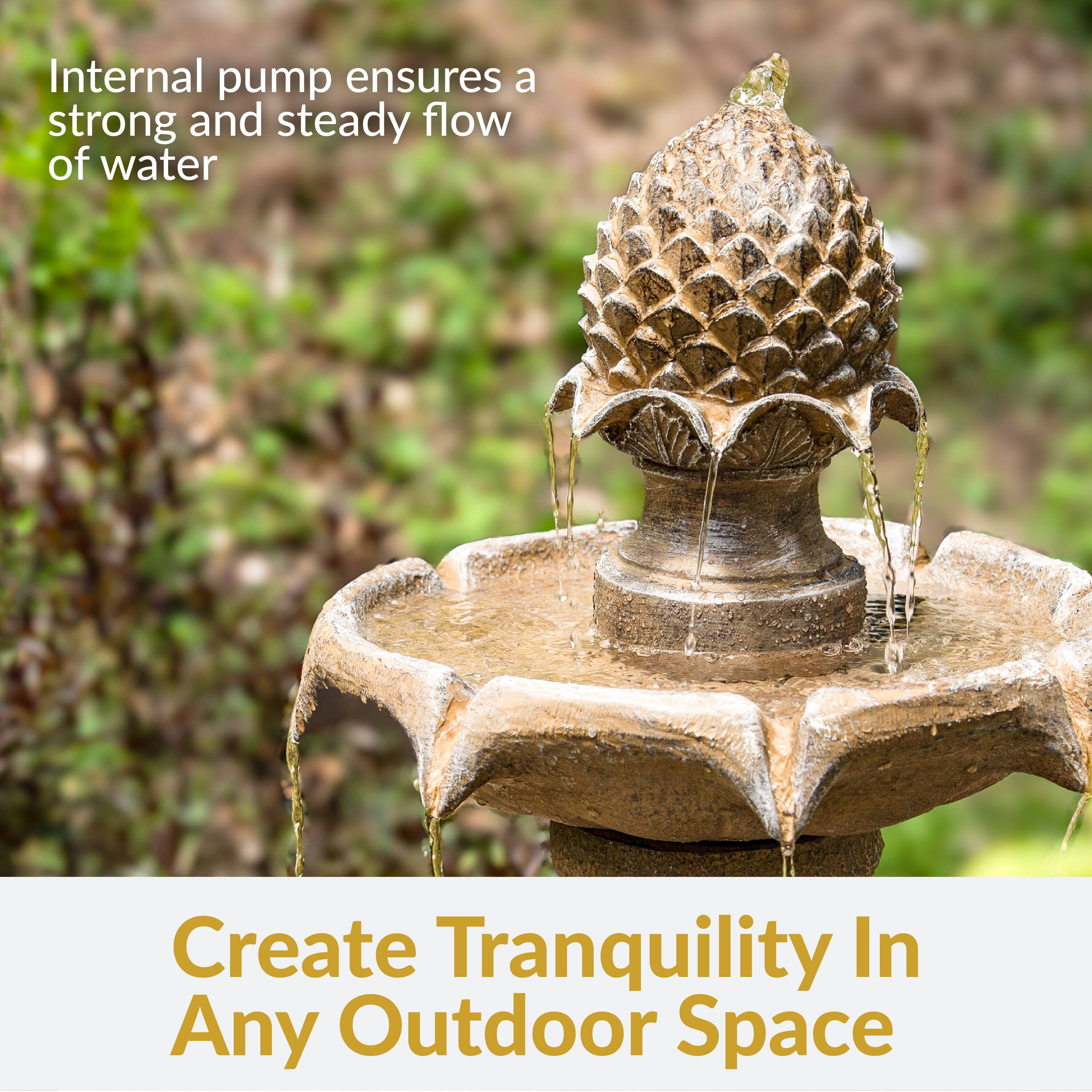 Internal pump ensures a strong and steady flow of water

Create Tranquility In Any Outdoor Space