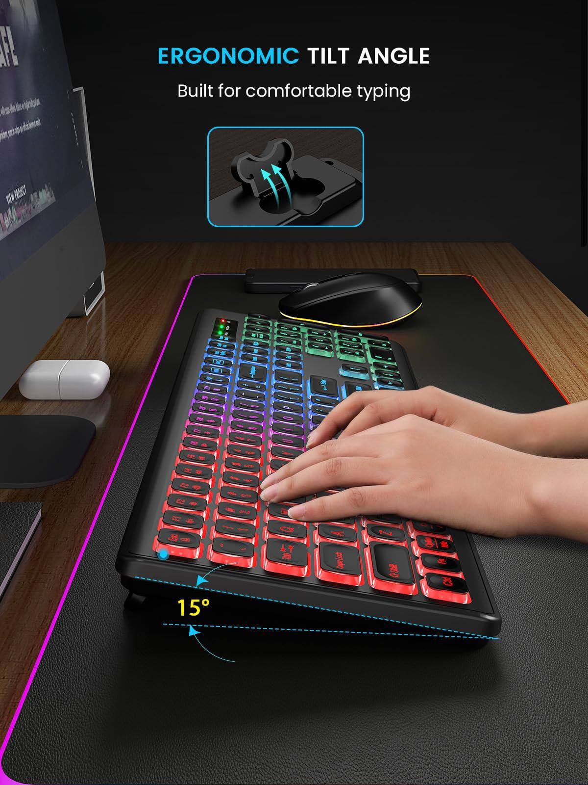 ERGONOMIC TILT ANGLE  
Built for comfortable typing  

15°