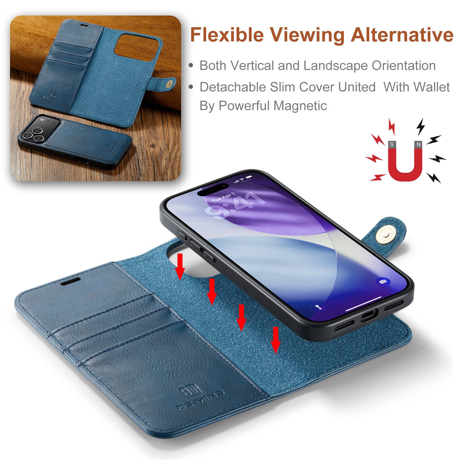Flexible Viewing Alternative  
Both Vertical and Landscape Orientation  
Detachable Slim Cover United With Wallet By Powerful Magnetic