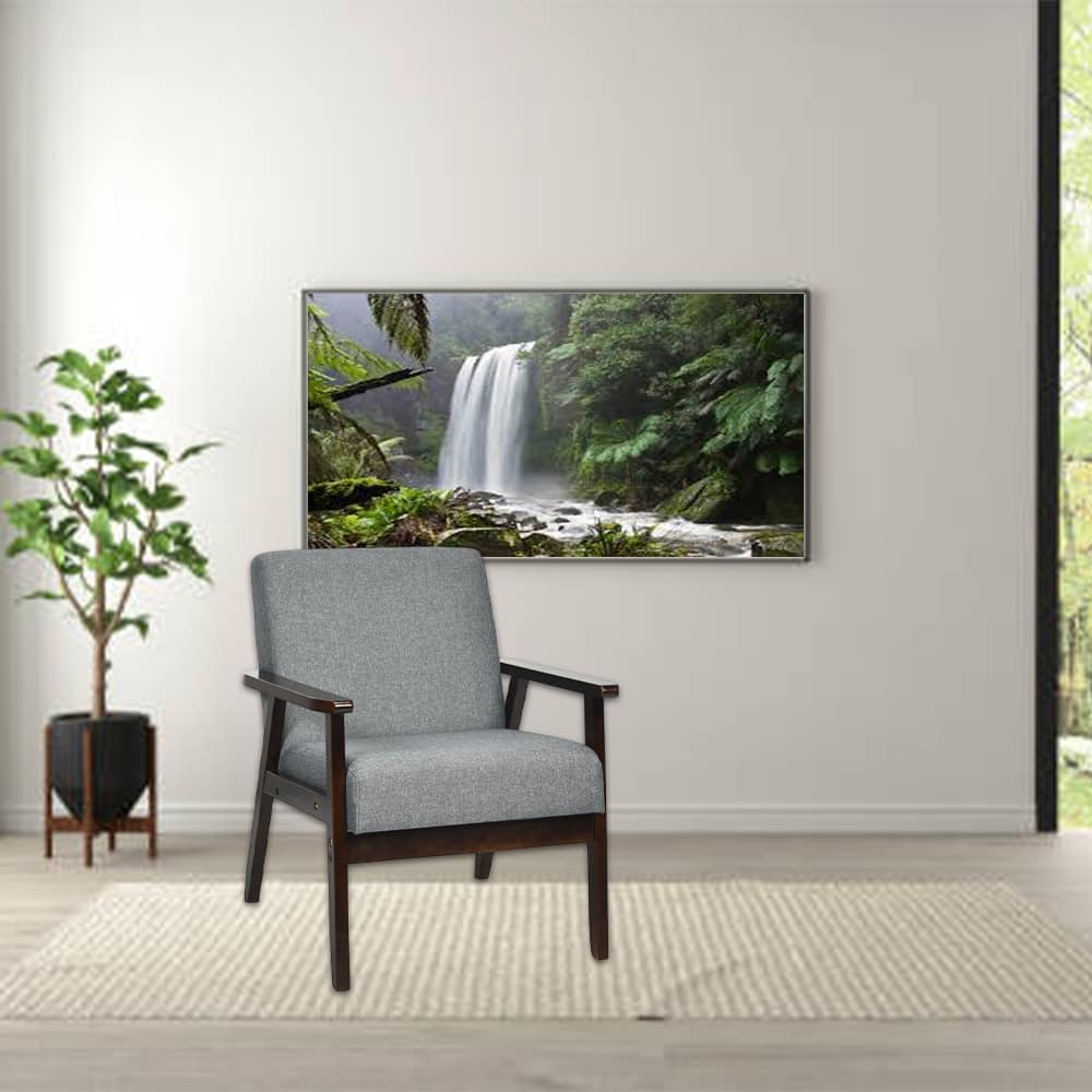 Hivvago - Vintage Mid-Century Fabric Armchair for Living Room - Gray