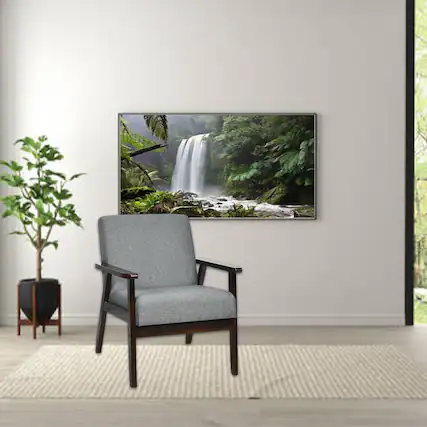 Front. Hivvago - Vintage Mid-Century Fabric Armchair for Living Room - Gray.