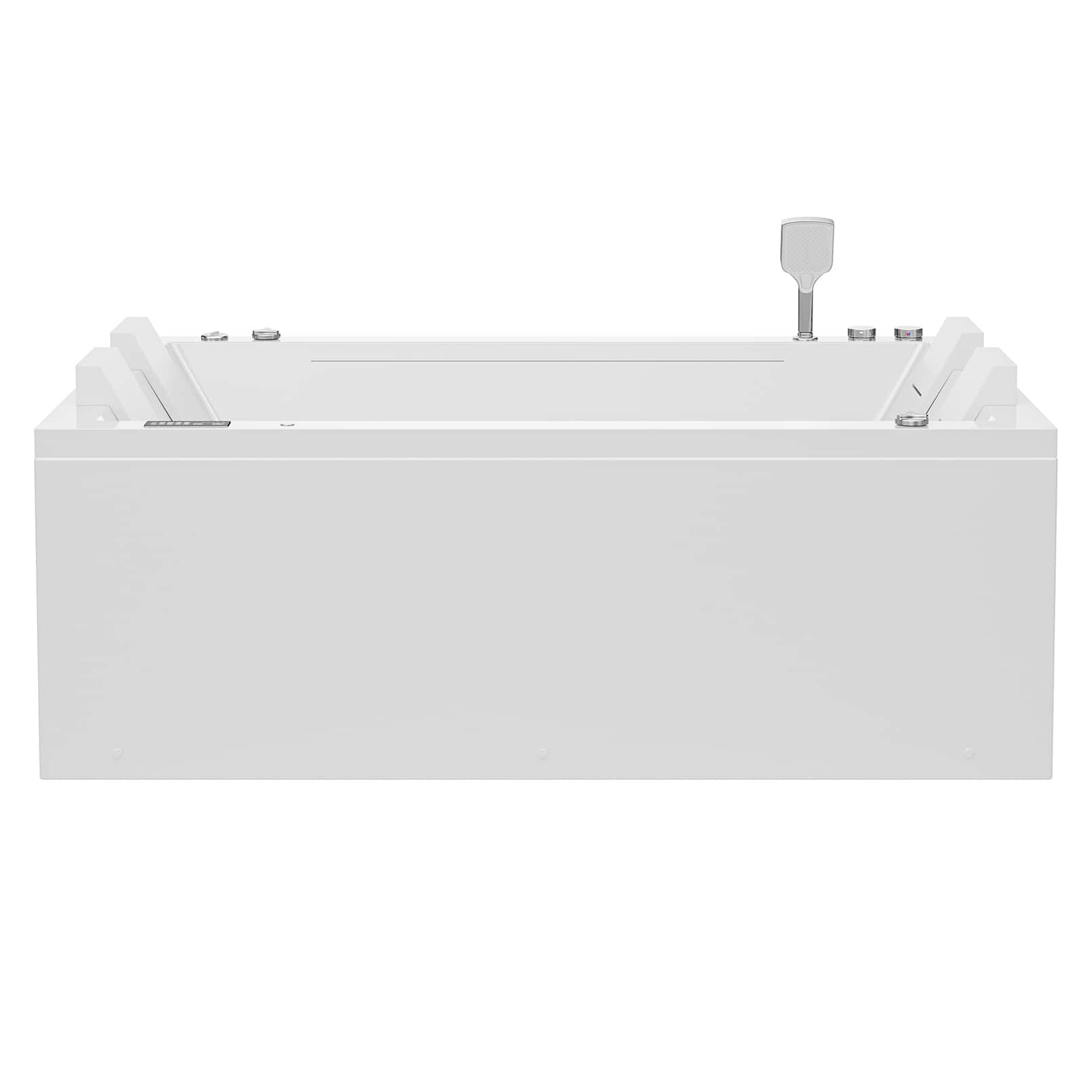 Empava - 71 in. x 47 in. Freestanding Whirlpool and Air Combination Bathtub SPA Tub with Center Drain - Ozone Filtration - White
