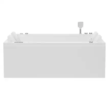Front. Empava - 71 in. x 47 in. Freestanding Whirlpool and Air Combination Bathtub SPA Tub with Center Drain - Ozone Filtration in White - White.