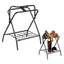 VEVOR - Folding Saddle Rack, 28 x 19 x 37.5 in, 2 Packs Freestanding Horse Saddle Stand, Portable Horse Blanket Holder - Matte Black