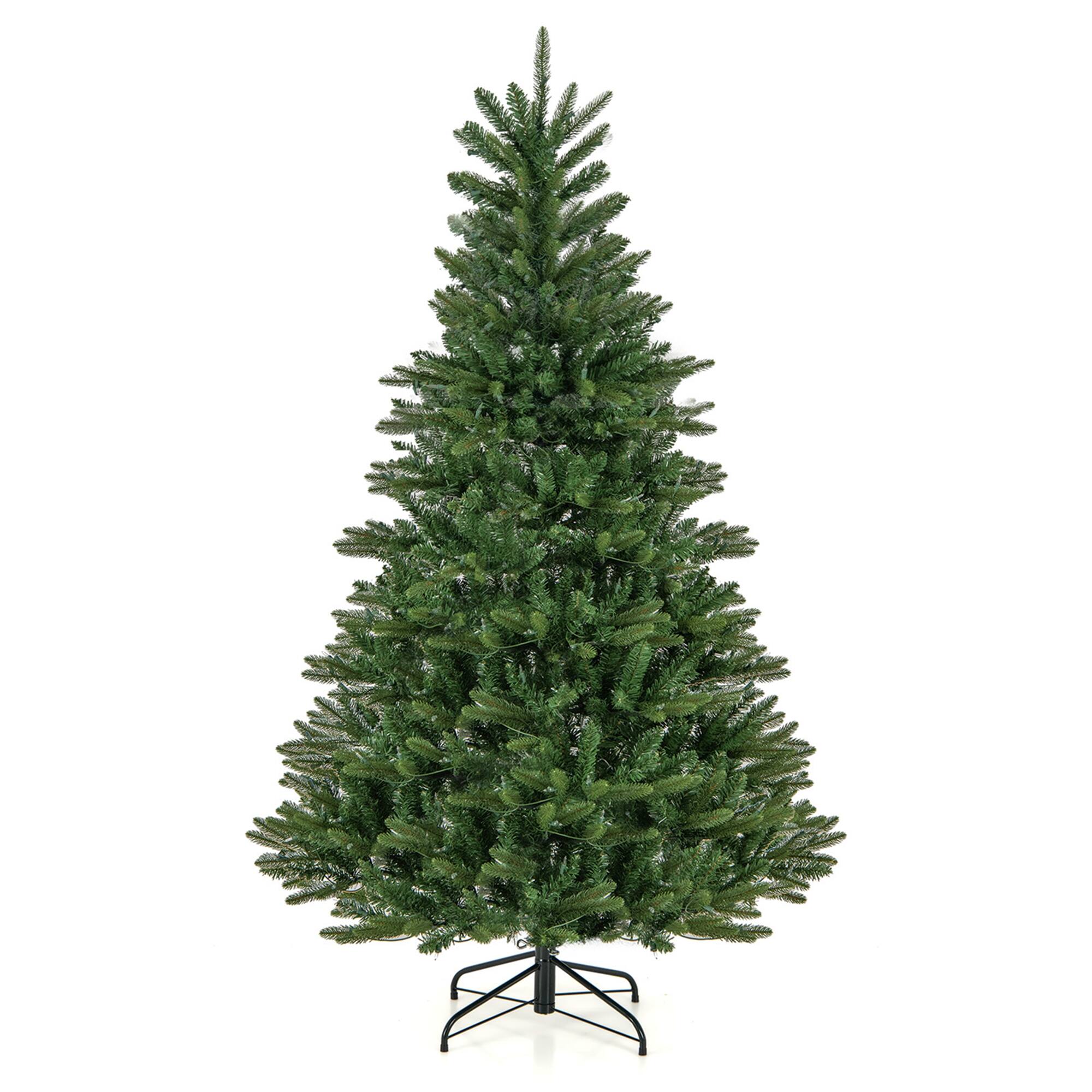 Alt View 19. Costway - 6 FT Pre-Lit Christmas Tree Hinged with 500 Incandescent Lights & 912 Branch Tips - Green.