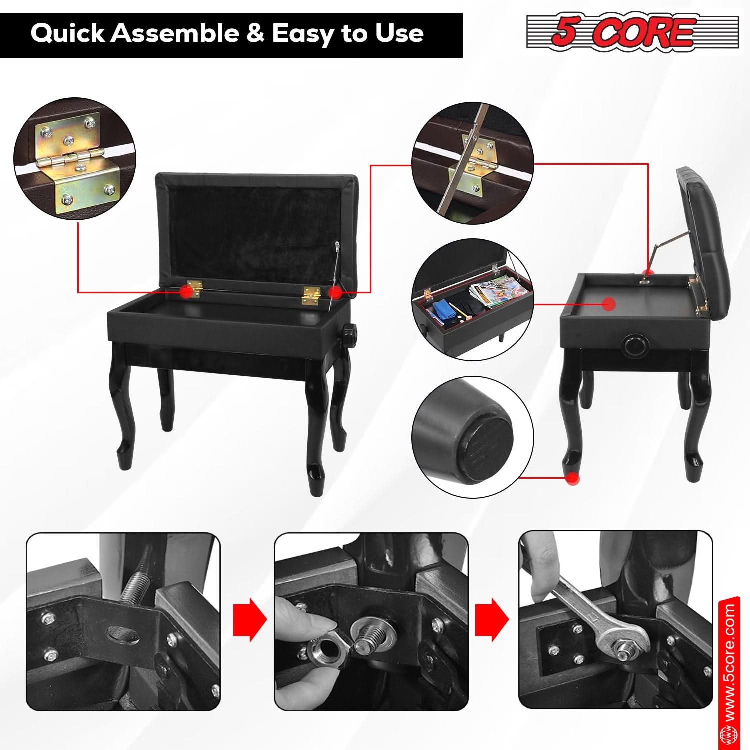 Quick Assemble & Easy to Use
5 CORE
www.5core.com