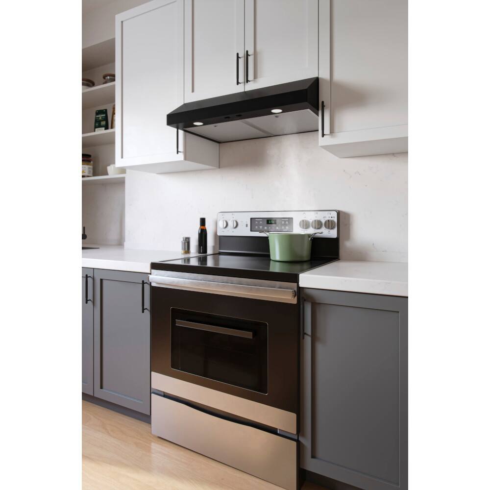 Alt View 11. Broan - Broan-NuTone 30-Inch Under Cabinet Range Hood, ENERGY STAR, 350 Max Blower CFM - Black.