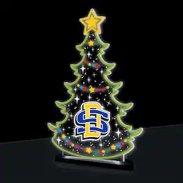 Evergreen Enterprises - South Dakota State Jackrabbits 10" LED Tabletop Christmas Tree Desklite Sign - Green