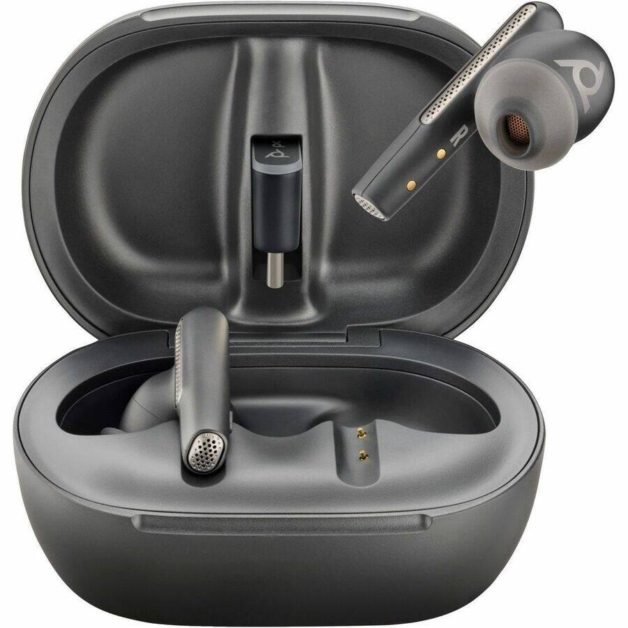 Alt View 1. Poly - Poly Voyager Free 60+ UC Earset - Google Assistant, Siri - Stereo - True Wireless - Bluetooth - 98.4 ft - 20 Hz to 20 kH - Black.