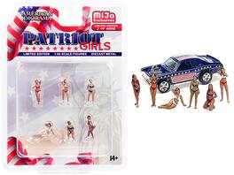 American Diorama - "Patriot Girls" 6 piece Diecast Figurines Set Limited Edition to 4800 pieces Worldwide for 1/64 Scale - Multi