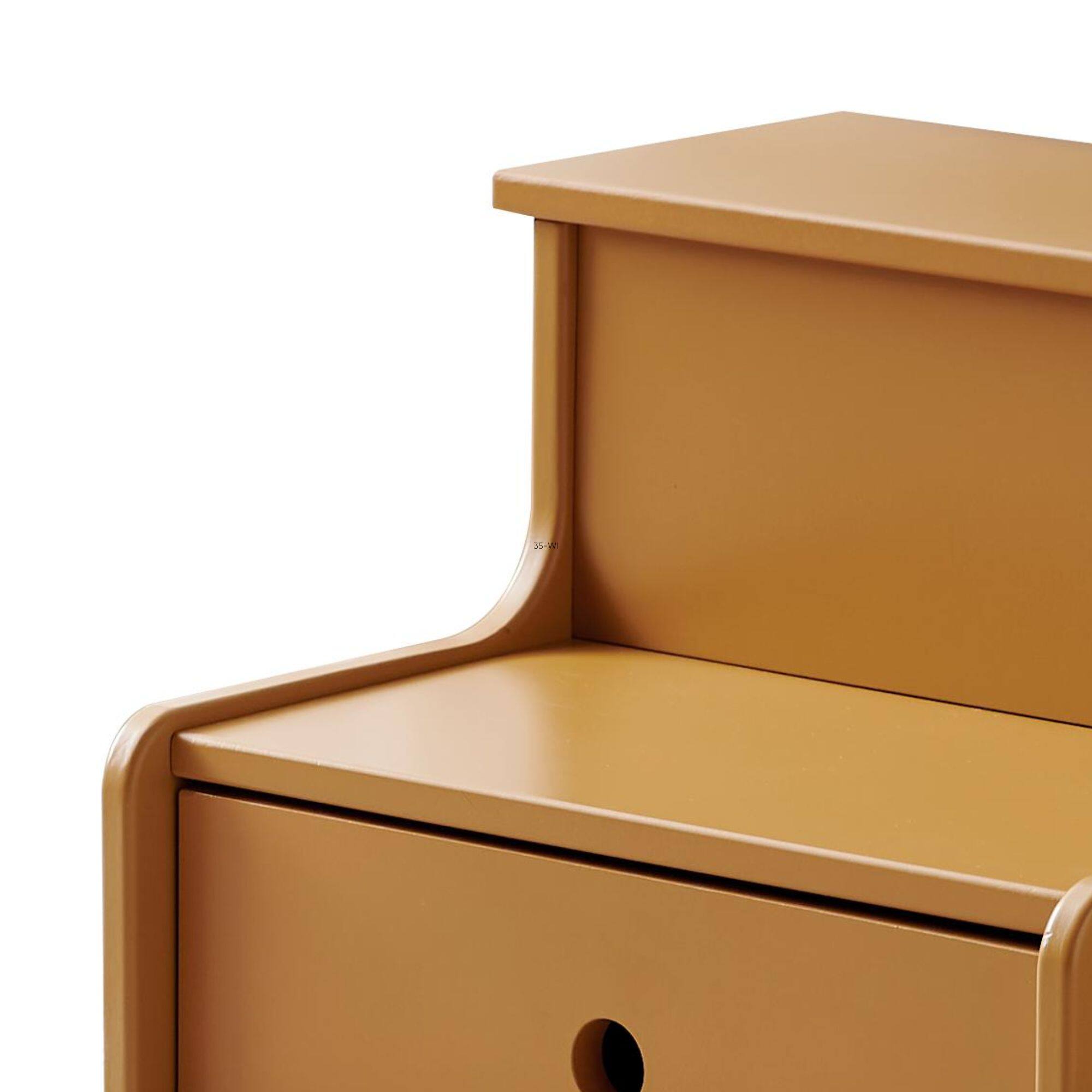 Back. Kings Brand Furniture - Kings Brand Furniture Wooden Toddler Step Stool for Kids with Storage for Bedroom, Bathroom & Kitchen - Honey mustard.