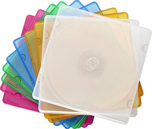 Dynex™ - Color Slim CD/DVD Cases (10-Pack) - Multi - Larger Front