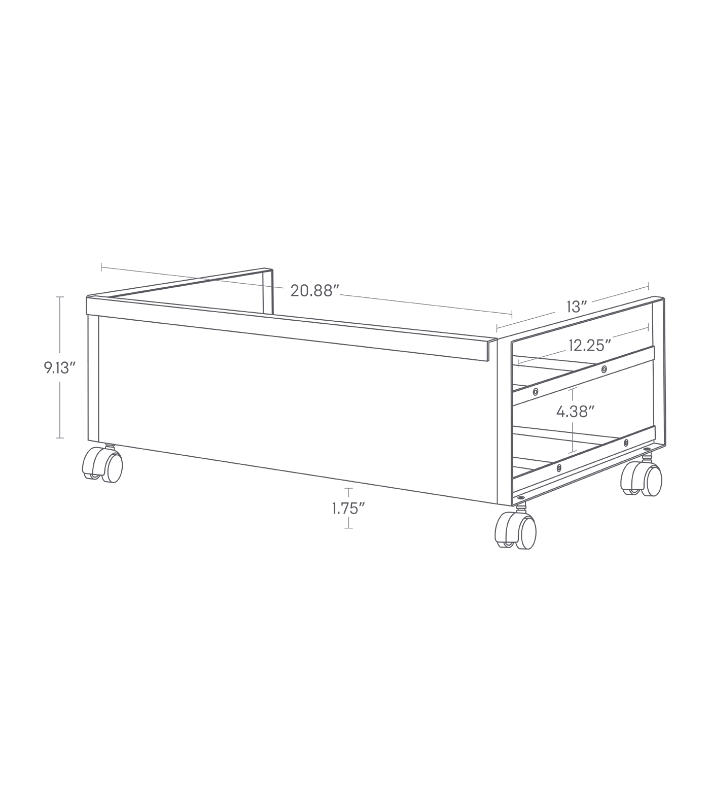 Back. Yamazaki Home - Rolling Shoe Rack (9" H)  - Steel - White.