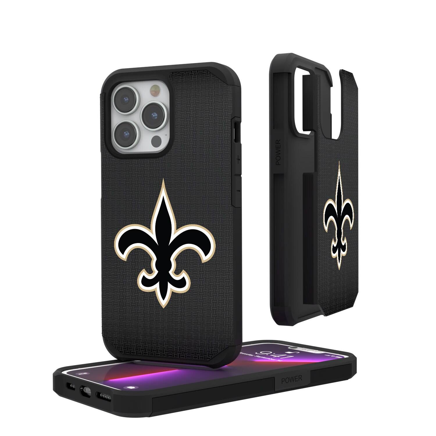 Keyscaper - NFL - New Orleans Saints Linen Logo iPhone Rugged Case - 16 Plus - Black price history on PriceWatchPro
