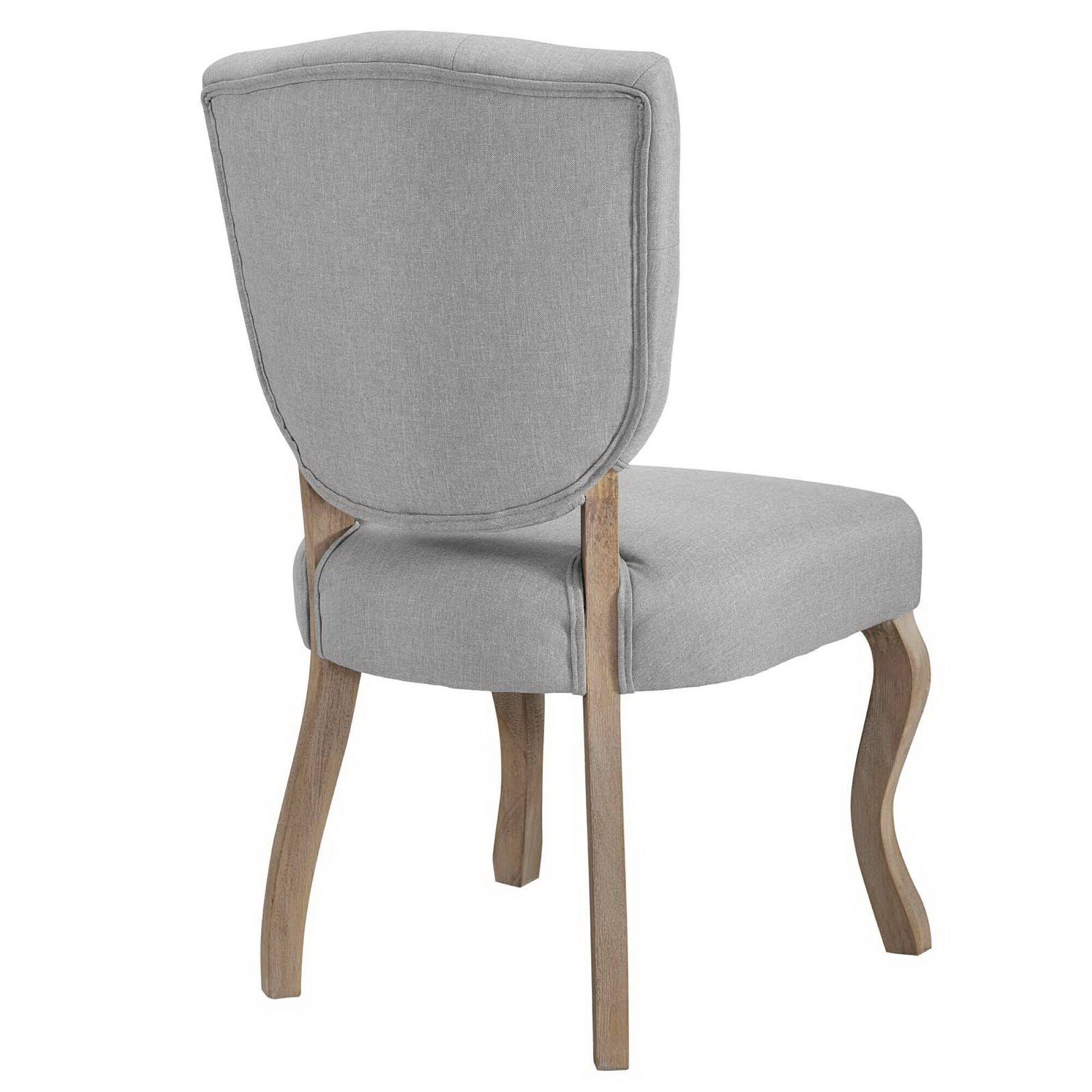 Back. Modway - Array Vintage French Upholstered Dining Side Chair by Modway - Light Gray.