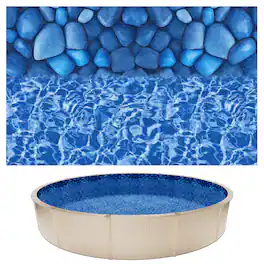 VEVOR - 27ft Pool Liner, Round UniBead Swimming Pool Liner for 52 in Wall Height, Premium Vinyl, Easy Install with Leak-Proof - Boulder Swirl