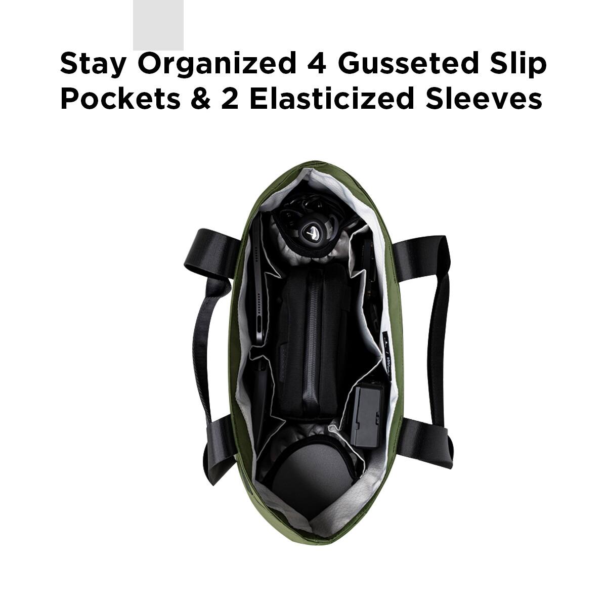 Stay Organized 4 Gusseted Slip Pockets & 2 Elasticized Sleeves