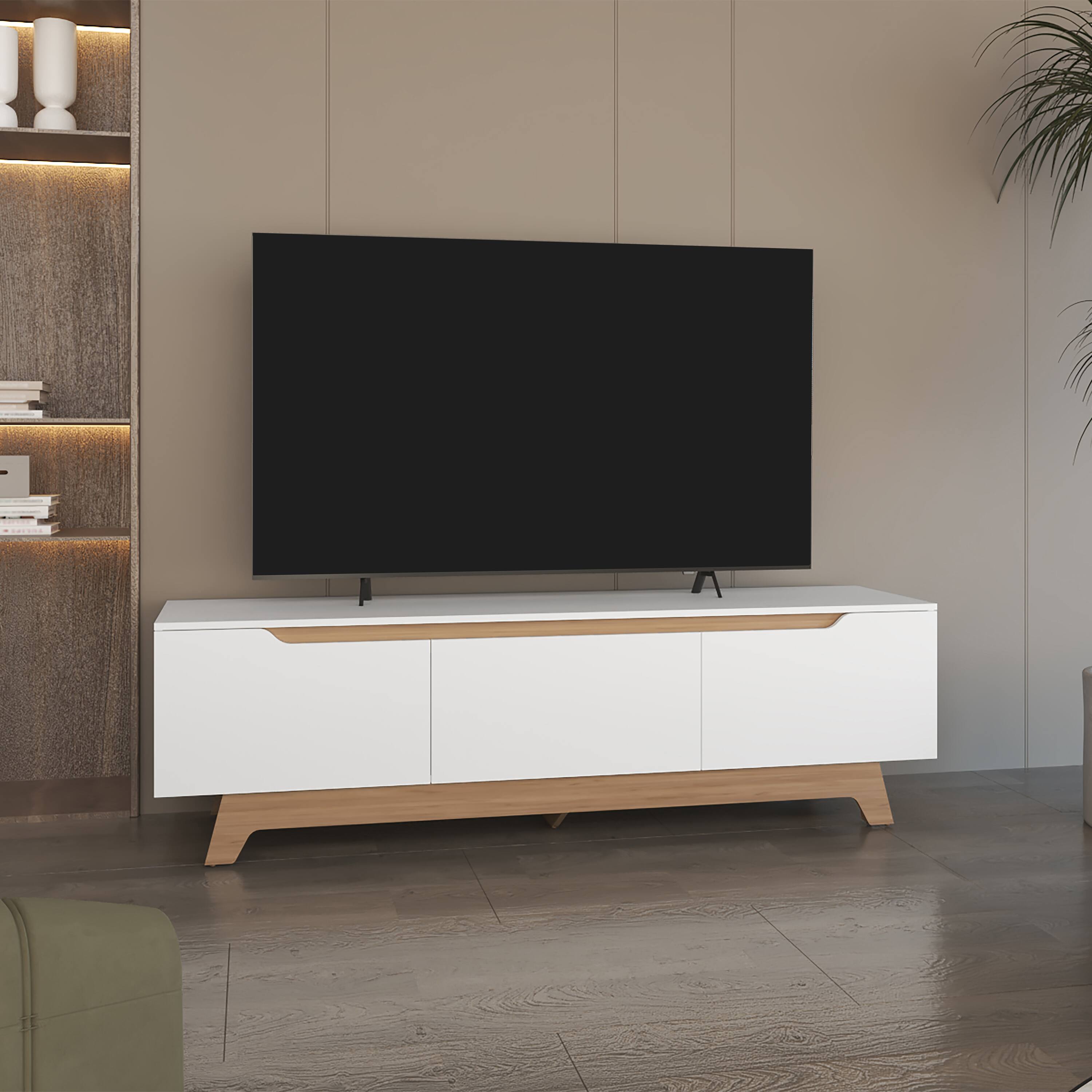 Alt View 1. Spaco - Spaco Modern TV Stand, Entertainment Center Media Console for 50-60" TVs, 2 Door 1 Drawer Media Cabinet, for Living Room - Multi.