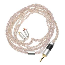 Unique Bargains - IEM Earphone Cable 1.2M, 28AWG 4-Core High Purity Silver-Plated HiFi Replacement for Ananda Arya HE400SE (2.5mm, MMCX) - Light Pink