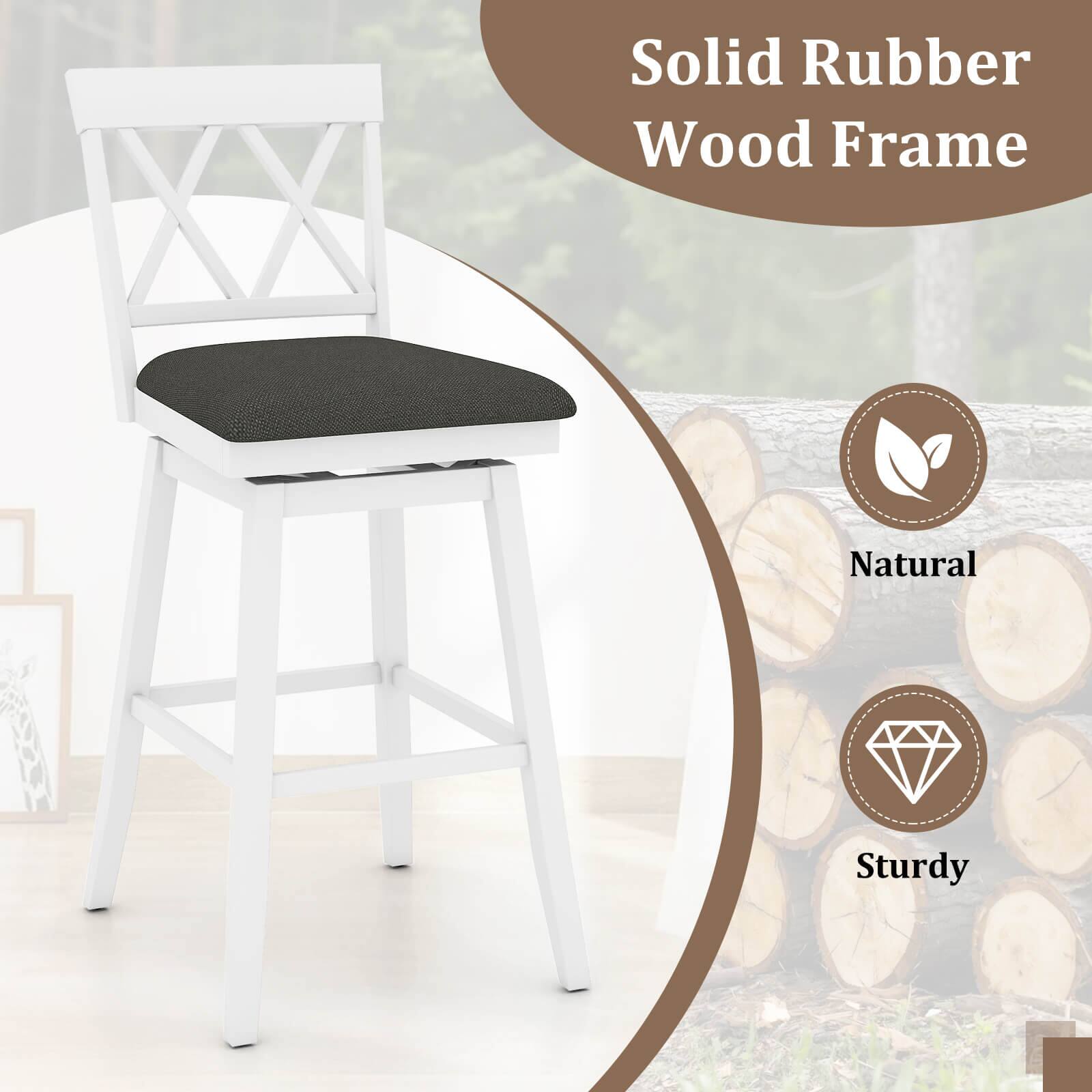 Solid Rubber Wood Frame  
Natural  
Sturdy